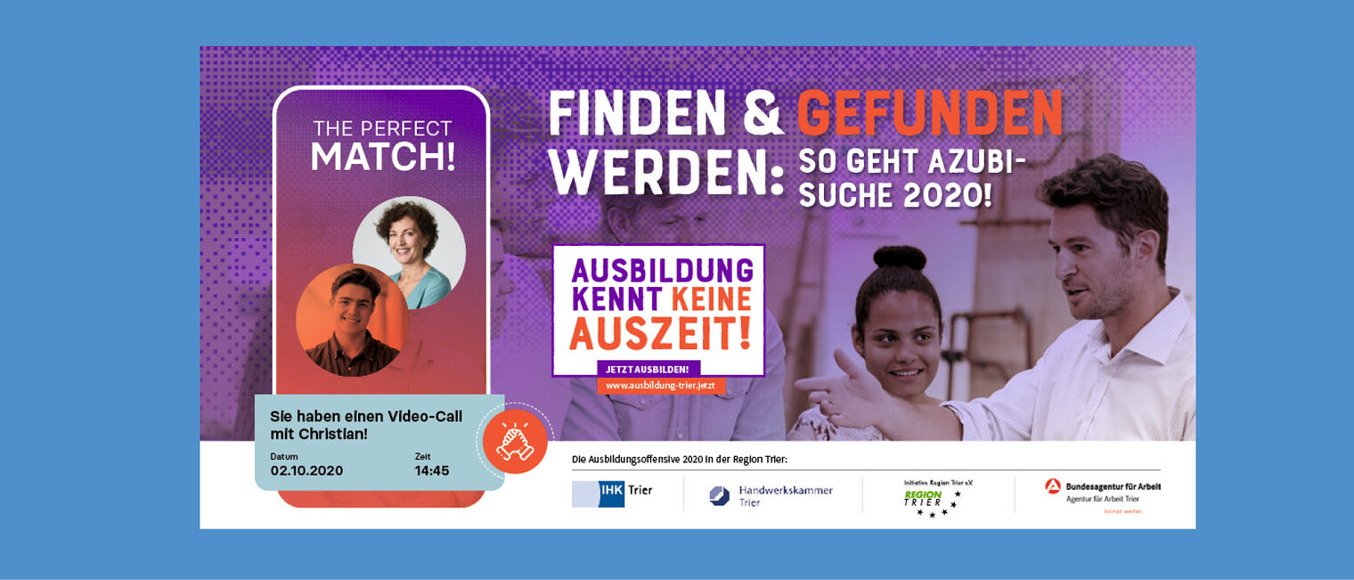 Teaser 1200x380px_150dpi_Perfekt match_Ausbildung kennt keine Auszeit